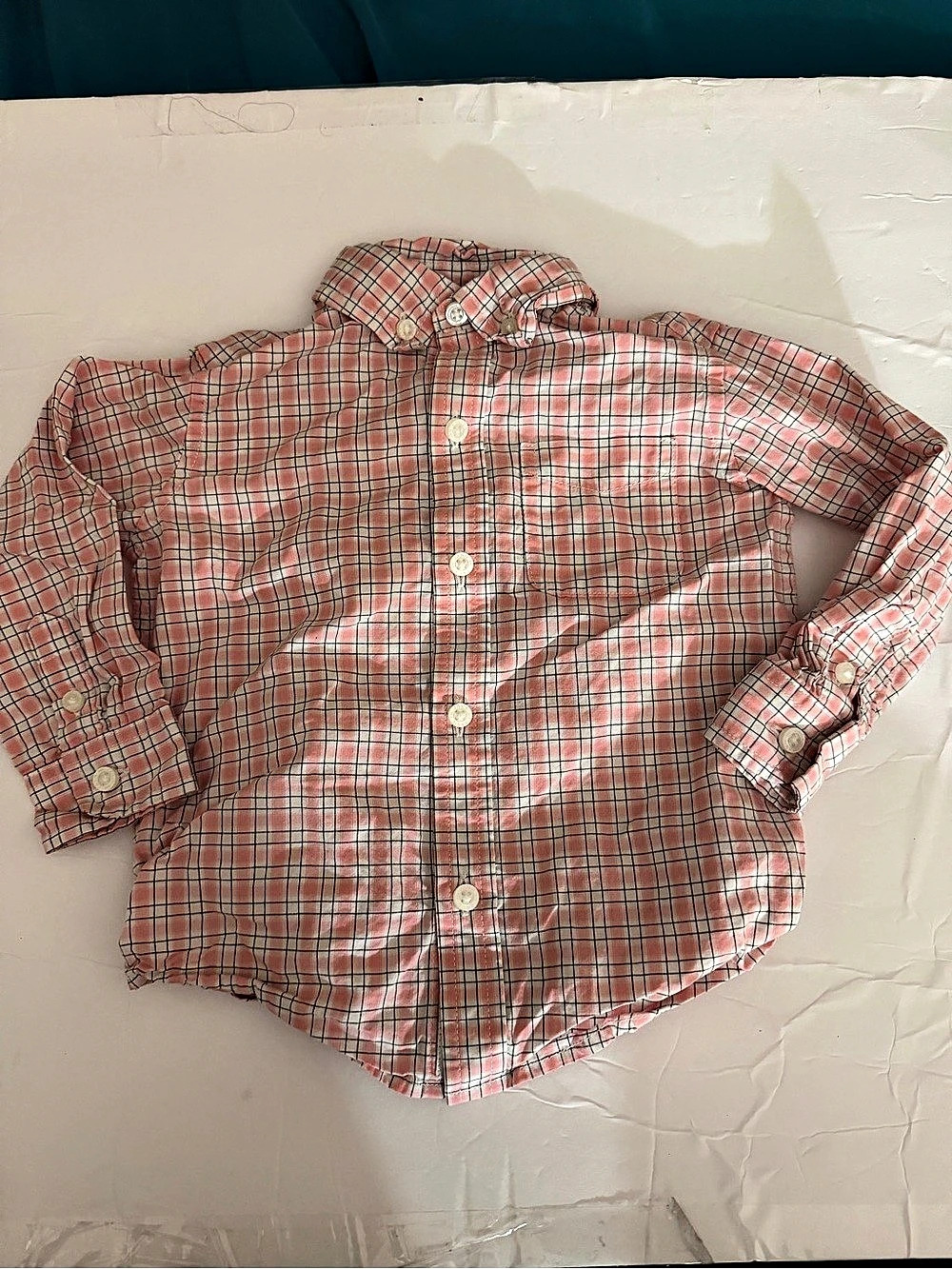 Janie and Jack Girls Plaid Button-Down Shirt Size 12 Like New